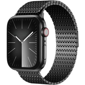 Magnetic Mesh Loop Band Compatible with Apple Watch Band 49mm 46mm 45mm 44mm 42mm 40mm 41mm 38mm Men Women, Stainless Steel Adjustable Metal Strap for iWatch Series 10 9 8 7 6 5 4 3 2 1 Ultra SE