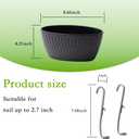 9 Inch Hanging Flower Pots, 3 Pcs Black Railing Fence Hanging Bucket Planter with Detachable Hooks, Countryside Window Plant Holder for Outdoor Garden Yard Home Decor