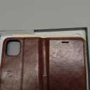 MONASAY Wallet Case Compatible for iPhone 12 mini 5G 5.4-inch,[Glass Screen Protector Included] [RFID Blocking] Flip Folio Leather Cell Phone Cover with Credit Card Holder, Brown