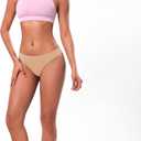 BUBBLELIME XS-XXL Sport Thong Panties Women Low Rise Sexy G-String No Show Bonded Breathable Underwear (6 Pack&3 Pack&1 Pack) (Beige, XL)