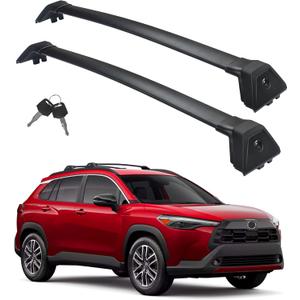 Autekcomma Heavy Duty Roof Rack Crossbar Compatible for Corolla Cross 2023-2026 (Not for L/Hybrid S) Black Matted Max 260lb Loading Weight Anti-Corrosion Aluminum Anti -Theft Locking Mechanism