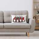 Merry Christmas Santa Gnomes Black And White Buffalo Plaid Throw Pillow Covers,Home Bedroom Living Room Girls Room Decor Christmas Winter Holiday Pillow Case,Christmas Xmas Gift,12x20 Inch Pillowcase