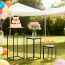 Black Plant Stand Indoor: 15.4"+23.6"+31.5 Tall Pedestal Stand for Wedding Centerpieces Party Event Center Pieces Decoration for Table Home Decor 1 Set