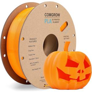 Comgrow PLA 3D Printer Filament, 3D Printer PLA Filament 1.75mm, Dimensional Accuracy +/- 0.02 mm, 1KG Spool PLA Orange
