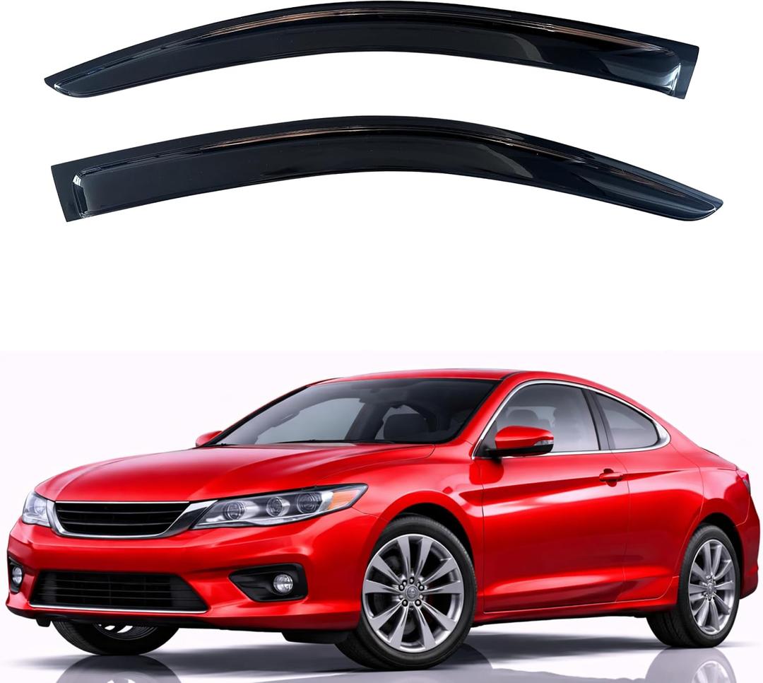 KPY Rain Guards Fit for 2013-2017 Honda Accord Coupe, Out-Channel Window Visors Vent Wind Deflectors 2PC, Car Accessories for 13-17 Accord (Coupe Only)