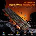 Redragon K521KS Wireless Gaming Keyboard, Tri-Mode BT/2.4G/USB-C RGB Mechanical Feeling Keyboard with Multimedia Keys, 4000mAh Battery, Anti-Ghosting, Compatible with PC - Upgrade