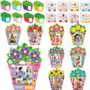 Fuutreo 96 Packs Mother's Day DIY Craft Kits for Kids Flower Love You Mom DIY Picture Frames with Stickers Paper Photo Frames Happy Mother's Day Gifts Craft for Party Decor Classroom Kindergarten
