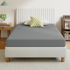 Novilla 6 Inch Twin Mattress in a Box, Cooling Twin Memory Foam Mattress for Pressure Relieving, Supportive Foam & Breathable Fabric, CertiPUR-US Certified Bed Mattresses for Kid & Adult (Grey)