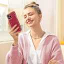 Hython Case for iPhone 14 Pro Case Glitter Cute Sparkly Shiny Bling Sparkle Phone Cases 6.1", Thin Slim Fit Soft TPU Bumper Shockproof Rubber Protective Cover for Women Girls Girly, Red