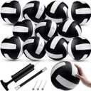 Meooeck 12 Pcs Volleyballs Official Size 5 Volley Balls Bulk Practice Volleyballs Indoor Outdoor Soft Recreational Volley Ball with Pump for Beginner for Gym Training Beach Pool (Classic)