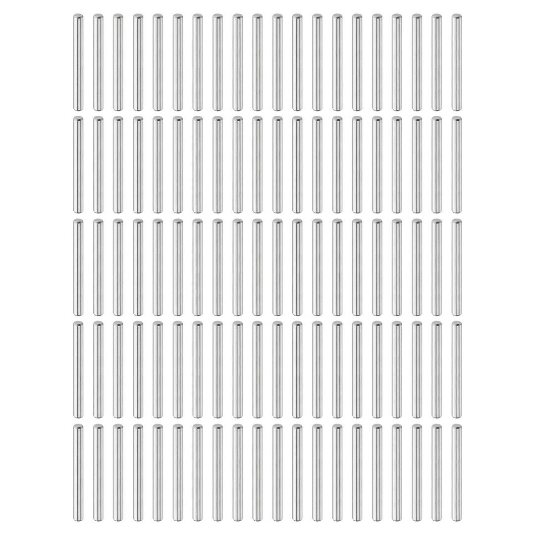 uxcell 100Pcs 3mm x 28mm Dowel Pins, 304 Stainless Steel Cylindrical Shelves Support Pegs Locating Pin Shelf Fasten Elements for Bookshelf Cabinet Furniture Component (GB119), Silver