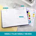 SEQES A5 Undated Planner- Leather Cover with goal tracker,full focus And habit To Increase Productivity organizer And Goal Setting & Reflection Journal | Weekly/Monthly Planner (dark green)