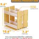 SpaceAid Bamboo Pull Out Spice Rack Organizer for Cabinet, Heavy Duty Slide Out Seasoning Kitchen Pantry Sliding Vertical Organization, 7.3" Wide, 2 Drawers(3" Wide), 2-Tier, Natural