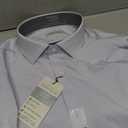 Men's Dress Shirt Slim Fit Non Iron Herringbone Spread Collar 36/37