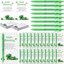 Eaasty 25 Sets St. Patrick's Day Gifts Four Leaf Clover Ballpoint Pens Irish Blessing Notebooks Saint Patricks Day Green Party Favors for Coworkers Staff Teacher Team Office Supplies