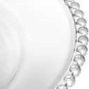 Lawei 12 Pack Clear Plastic Charger Plates with Bead Rim, 13 Inch Plastic Round Serving Plates Decor Dinner Plates for Party Wedding Events Dinner Decoration