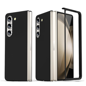 Compatible for Samsung Galaxy Z Fold 5 Case, Ultra-Thin Silky Hard PC Matte Bumper Cute Pretty Phone Case Cover for Samsung Galaxy Z Fold 5 5G, Black(12-26)