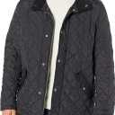 Cole Haan Men's Stand Collar Quilted Jacket (X-Large, Black)