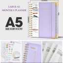 4 x 2026 Planner, Weekly and Monthly Calendar Planner from January 2026 - December 2026, 5.75" x 8.38" Hardcover Leather Hourly Appointment Book with Tabs, A5 Spiral Daily Planners for College School Work Home, Purple