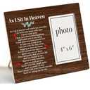 Sympathy Gift Wood Picture Frame, Memorial Gift for Loss of Loved One, As I Sit in Heaven Picture Frames, 4 x 6 Inch Photo