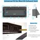 Aluminum RV Exhaust Range Hood Vent Cover with Adjustable Collar Depth Locking Damper Camper Stove Microwave Exterior Sidewall Ventilation Replacement Kit for Trailer Motorhome (Black)