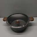 SENSARTE Nonstick Stock Pot with Lid, 4.5 Quart Induction Cooking Pot with Tempered Glass Lid, Stew Pot with Swiss Nonstick Granite Coating, PFOA PFOS APEO Free, Gray