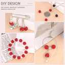 150 pcs 10mm Rhinestone Beads for Jewelry Making, Red Shiny Round Shamballa Disco Beads Bulk, Sparkle Crystal Clay Christmas for Bracelet Baseball Necklace Earring Crafting and DIY