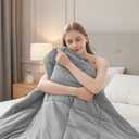 HYLEORY Cooling Comforter Queen Size - Summer Cooling Blanket for Hot Sleepers/Night Sweats, Double-Sided Cold Touch Silky Ice Comforters, Breathable Lightweight Beddings, Cool Gray, 90"x90"