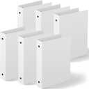 Henoyso 6 Pcs 1.5 Inch Mini 3 Ring Binders Fits 5.5 x 8.5 Paper, Holds(Capacity 280 Sheets), Plastic Flexible Three Round Rings Small White A5 Binders Bulk for School, Office Use, Photo Album Pages