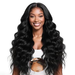 30Inch Wear And Go Glueless Wigs Human Hair Pre Plucked Pre Cut Body Wave Closure Wig 9x6 Lace Front Wigs Human Hair 200% Density Glueless Loose Body Wave Wig For Women Natural Black
