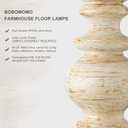 BOBOMOMO 64.25" Farmhouse Floor Lamp for Living Room, Tall Antique White Standing Lamp with Gold Accents, Rotary Switch Reading Lamp for Bedroom & Nursery, Classic Home Decor Corner Lamp