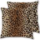 BETGINY Leopard Throw Pillow Cover 18X18 Inch Pack of 2,Cheetah Print Pillow Covers Square Cushion Faux Animal Skin Pillowscase for Bedroom Home Sofa Decoration