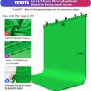 Green Screen Backdrop Kit, 5 x 6.5 ft Portable Chromakey Green Screen with T-Shaped Stand & Carrying Bag & 5 Clamps, Greenscreen Background for Streaming, Gaming, Zoom