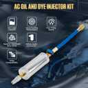 AC Oil Injector Tool R134A R410A R22 R12 Refrigerant Compressor Oil Dye Injector 2Oz AC Dye Kit Well-sealed AC Oil Injector Kit Fast AC Recharge Kit with 1/4" SAE Thread&R134a Quick Coupler HVAC Tools