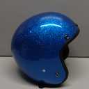 Daytona Cruiser Helmet - Blue Metal Flake - Lightweight 3/ 4 Shell Motorcycle Helmet with Removable Gloss Black Bubble Visor Added - DOT Approved Helmet - Bluetooth Compatible - L - 2.30 Pounds