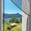 MAGZO Magnetic Screen Door, Fits 30'' x 80'' Door(Mesh Size 32'' x 81''), Reversible Left Right Side Opening, Scratch-Proof Polyester, Pet&Kids Friendly, Keep Open Straps, Walk Through Freely, Grey (Gray)
