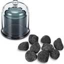 Navaris Lava Stone Volcano Diffuser Glass Waterless Diffuser for Essential Oils - No Electricity Portable Aromatherapy - for a Calming Fragrant Living Space
