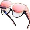 Face Shadow Polarized Sunglasses Fit Over Glasses, Sunglasses for Women to Go Over Glasses UV Protection Lightweight