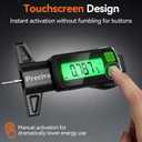 Preciva Rechargeable Tire Tread Depth Gauge, Touch Screen Digital Tire Depth Gauge with Lighting, in/MM/F Conversion, IP54 Waterproof, Auto Power Off, for Tread Depth, Brake Shoe and Pad Wear