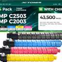 MP C2503 C2003 Toner Cartridge High Yield 4-Pack Set Replacement for Ricoh 841918 841921 841920 841919 Toner Compatible with Ricoh Aficio C2003 C2503 C2004 C2504 C2004ex C2504ex Laser Printer Ink