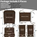 BUYUE Glider Rocker Replacement Cushion 5 PCS with Ties, Linen High-Density Foam Non-Slip & Washable Rocking Chair Pads for Sitting, Chocolate, 5 PCS in a set