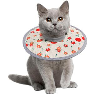 LOS ANDES Cat Recovery Collar for Necks, Alternative to Cones, Lightweight Post-Op Kitten and Puppy Protection (M(for Neck 8.7-11.8inch), Cherry)