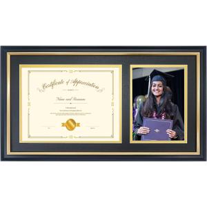 10x18 Solid Wood Diploma Frame for 7x9 Certificate and 5x7 Photo