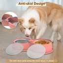 Newget Stainless Steel Dog Bowl Set with Lids, 304 Metal Dual Food & Water Bowls for Dogs & Cats, Large Capacity Pet Feeder with Cover Keeps Food Fresh, Anti-Skid Dog Dish for Small/Medium/Large Pets