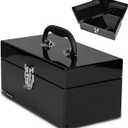 P.I.T. 12 Inch Tool Box,Portable Small Steel ToolBox with Metal Latch Closure for Household, Warehouse,Tools Storage,Black