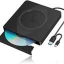 External CD/DVD Drive for Laptop, USB 3.0 and Type-C CD Rom External Drive for PC, Portable and Slim CD Burner for Laptop Desktop, Usb CD/DVD External Drive Compatible with Windows Linux Mac OS Vista