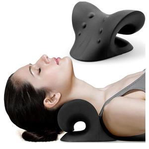 RESTCLOUD Neck and Shoulder Relaxer, Cervical Traction Device for TMJ Pain Relief and Cervical Spine Alignment, Chiropractic Pillow, Neck Stretcher (Black)