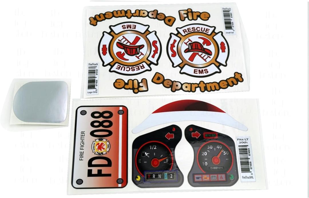 Toy Restore Replacement Stickers Fits Little Tikes 30th Cozy Coupe Firetruck Fire