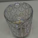 Battery Operated Lamp,Cordless Samll Glass Accent Lamp with Timer for Nightstand,Warm White Cozy Ambient Decorative Table Lamps for Shelf/Dorm/Office Cubicle/Desk/Entryway/Bedside(Iridescent Clear)