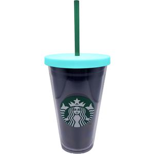 Starbucks Acrylic Cold Cup with Logo & Rim,16 oz with Straw (Navy)